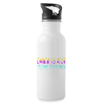 Cyber Monday Kaufrausch - Trinkflasche mit integriertem Trinkhalm - Weiß - Rechts