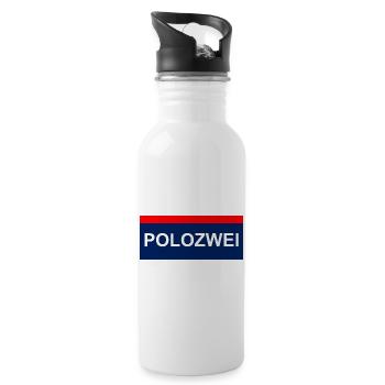 PoloZwei auto wagen Oldtimer oida - Trinkflasche mit integriertem Trinkhalm - Weiß - Rechts