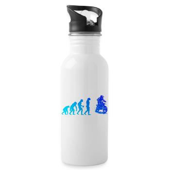 Ein Must Have für echte Motocross - Trinkflasche mit integriertem Trinkhalm - Weiß - Rechts