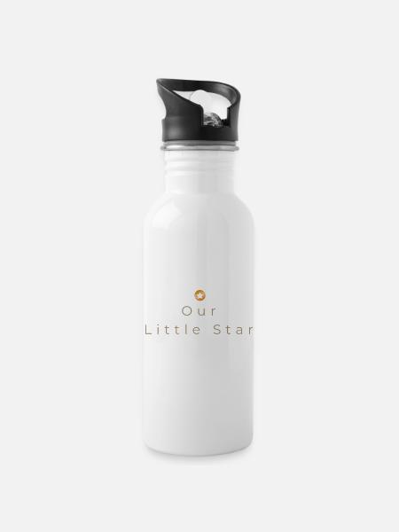 Notre Petite Étoile - Design minimaliste pour bébé - Gourde avec paille intégrée - blanc
