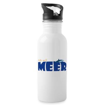 ICH WILL MEER - Trinkflasche mit integriertem Trinkhalm - Weiß - Rechts