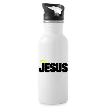 Jesus Christus - Trinkflasche mit integriertem Trinkhalm - Weiß - Rechts