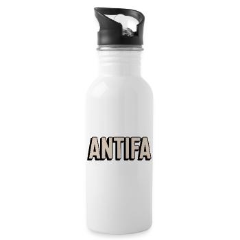 Antifa - Produits dérivés antifascistes - Gourde avec paille intégrée - blanc - Droite