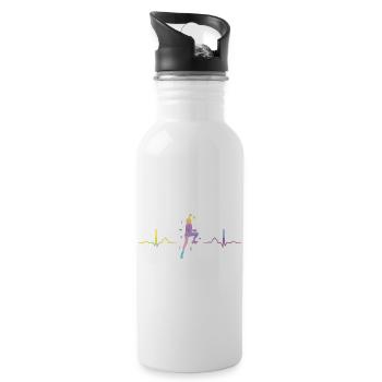 Boulderer heartbeat Bouldering Bouldering - Water bottle with straw - white - Right