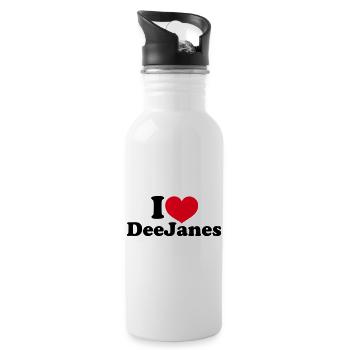 I Love DeeJanes - Water bottle with straw - white - Right