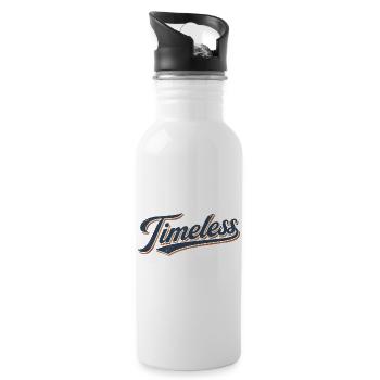 Timeless vintage lettering - Water bottle with straw - white - Right