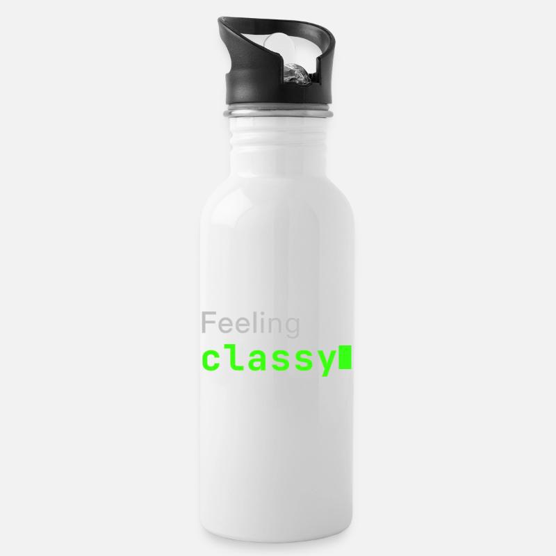 Feeling classy | Developer mood - Trinkflasche mit integriertem Trinkhalm - Weiß