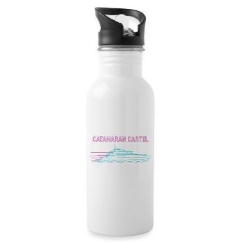 Synthwave Catamaran Cartel - Water bottle with straw - white - Right