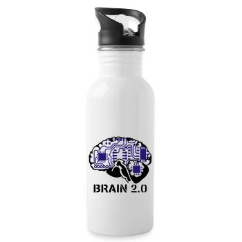 brain 2.0 - Gourde avec paille intégrée - blanc - Droite