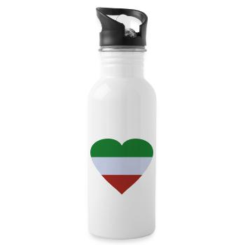 herz_iran - Trinkflasche mit integriertem Trinkhalm - Weiß - Rechts