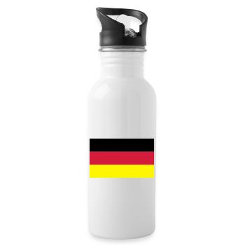 Deutschland - Trinkflasche mit integriertem Trinkhalm - Weiß - Rechts