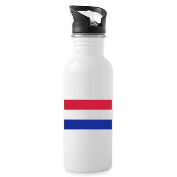 Niederlande - Trinkflasche mit integriertem Trinkhalm - Weiß - Rechts
