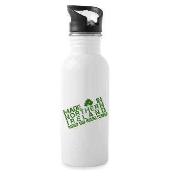 Made in Northern Ireland - Water bottle with straw - white - Right