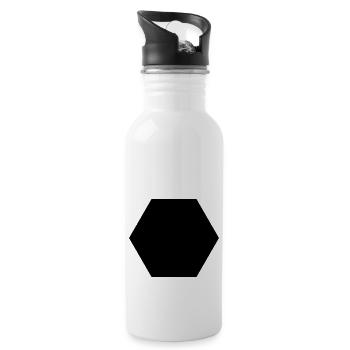 6_eck - Trinkflasche mit integriertem Trinkhalm - Weiß - Rechts