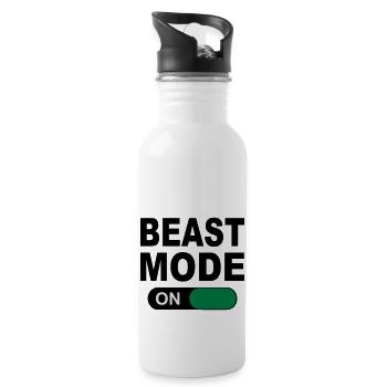 BEAST MODE ON - Water bottle with straw - white - Right