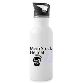 Mein Stück Heimat Bembel - Trinkflasche mit integriertem Trinkhalm - Weiß - Rechts
