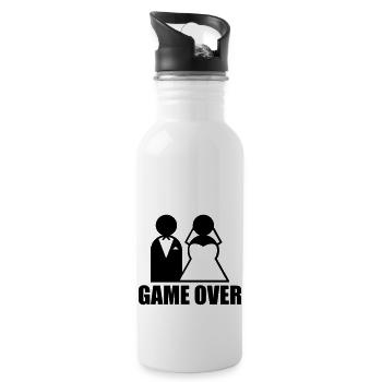 Game Over - Trinkflasche mit integriertem Trinkhalm - Weiß - Rechts