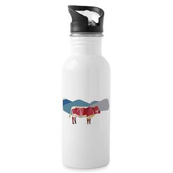 Pinzgauer ante alpes - Trinkflasche mit integriertem Trinkhalm - Weiß - Rechts