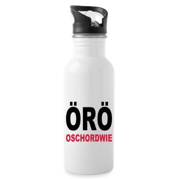 Oeroe - good luck in French - Water bottle with straw - white - Right