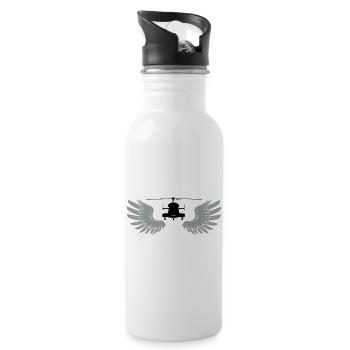 Helikopter mit Flügeln - Trinkflasche mit integriertem Trinkhalm - Weiß - Rechts