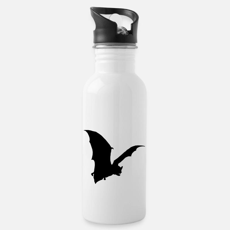 bat - Trinkflasche mit integriertem Trinkhalm - Weiß