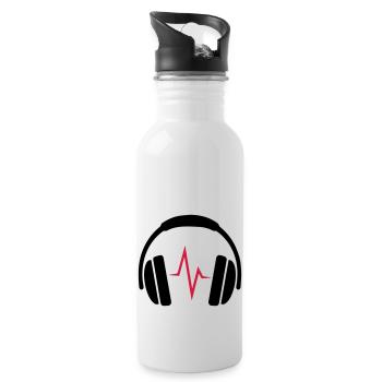 DJ headphones with Beat - Water bottle with straw - white - Right