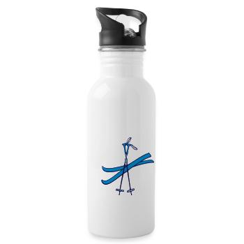 Ski - Trinkflasche mit integriertem Trinkhalm - Weiß - Rechts