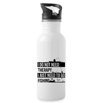 I need to go fishing - Water bottle with straw - white - Right