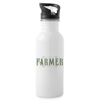 Farmer - Trinkflasche mit integriertem Trinkhalm - Weiß - Rechts