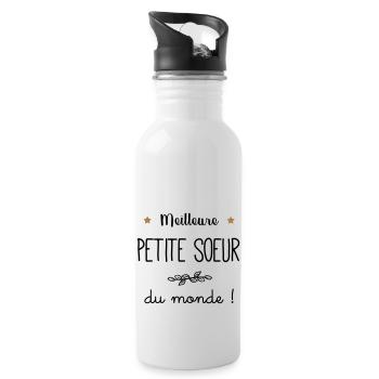 Meilleure petite seur du monde vecteur - Gourde avec paille intégrée - blanc - Droite