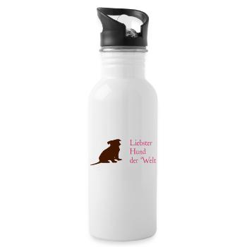 dog - Water bottle with straw - white - Right
