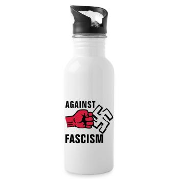 gegen_nazis_012011_f_2c - Water bottle with straw - white - Right