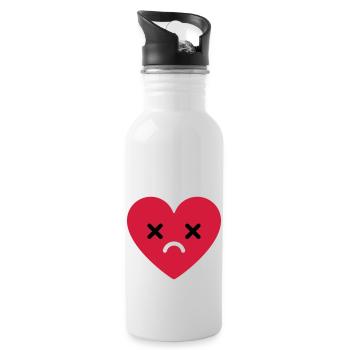 trauriges Herz emoji - Trinkflasche mit integriertem Trinkhalm - Weiß - Rechts