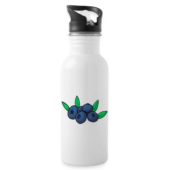 Heidelbeere Besing Blaubeere Schwarzbeere Veggie - Trinkflasche mit integriertem Trinkhalm - Weiß - Rechts