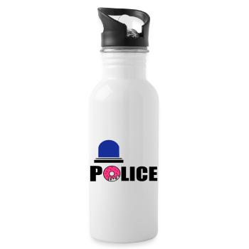 police d - Gourde avec paille intégrée - blanc - Droite