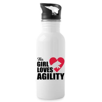 agility - Gourde avec paille intégrée - blanc - Droite