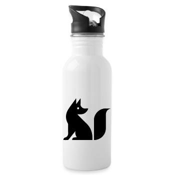 Cute fox illustration - Water bottle with straw - white - Right