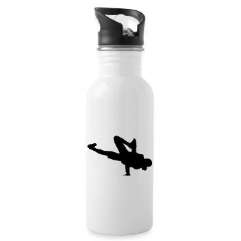 Breakdancing Breaking B-Boying B-Girling Hip-Hop - Water bottle with straw - white - Right