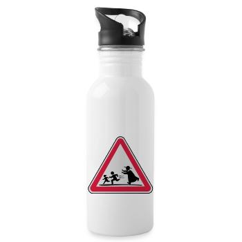 Achtung Pfarrer - Trinkflasche mit integriertem Trinkhalm - Weiß - Rechts