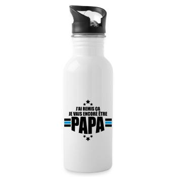 je vais encore être papa - Gourde avec paille intégrée - blanc - Droite