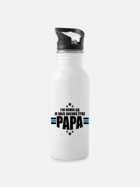 je vais encore être papa - Gourde avec paille intégrée - blanc