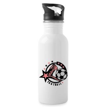 football serpent logo - Gourde avec paille intégrée - blanc - Droite