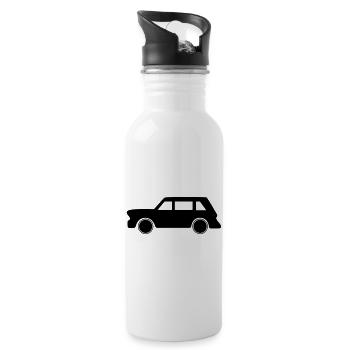 auto - Trinkflasche mit integriertem Trinkhalm - Weiß - Rechts