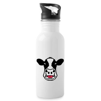 vache tire langue cow 18 - Gourde avec paille intégrée - blanc - Droite