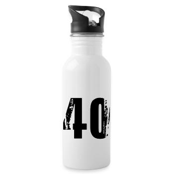 40 - Nummer - Trinkflasche mit integriertem Trinkhalm - Weiß - Rechts