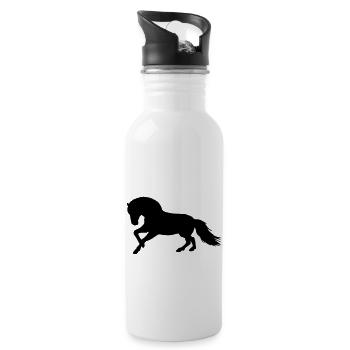 Fjord horse Norwegian vector pony horse gift - Water bottle with straw - white - Right