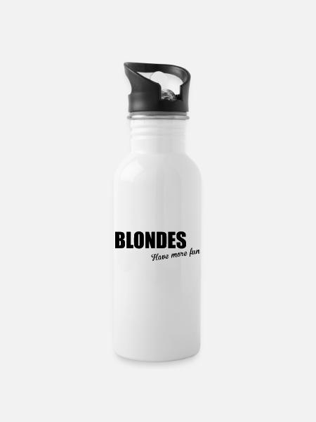 Blondes - Water bottle with straw - white
