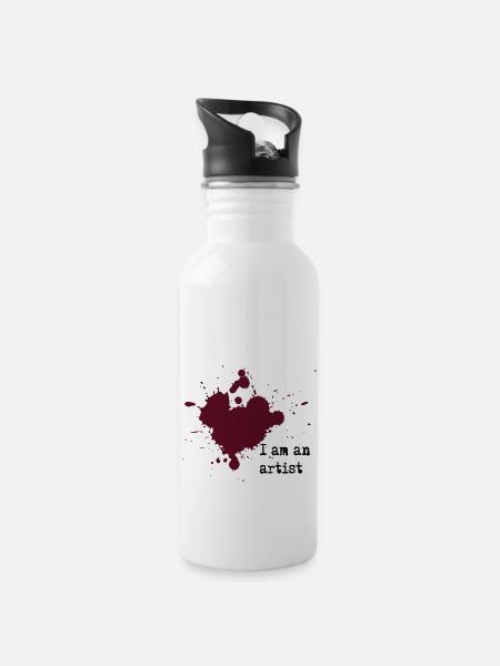 I am an artist - Gourde avec paille intégrée - blanc