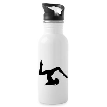 turnerin handstand bodenturnen kunstturnen - Trinkflasche mit integriertem Trinkhalm - Weiß - Rechts
