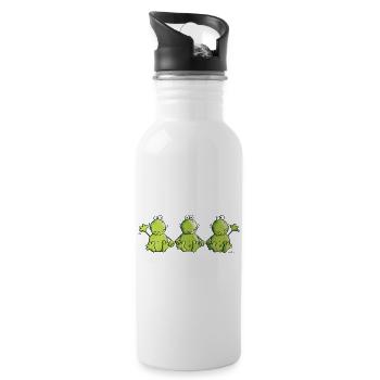 Frosch Trio - Trinkflasche mit integriertem Trinkhalm - Weiß - Rechts